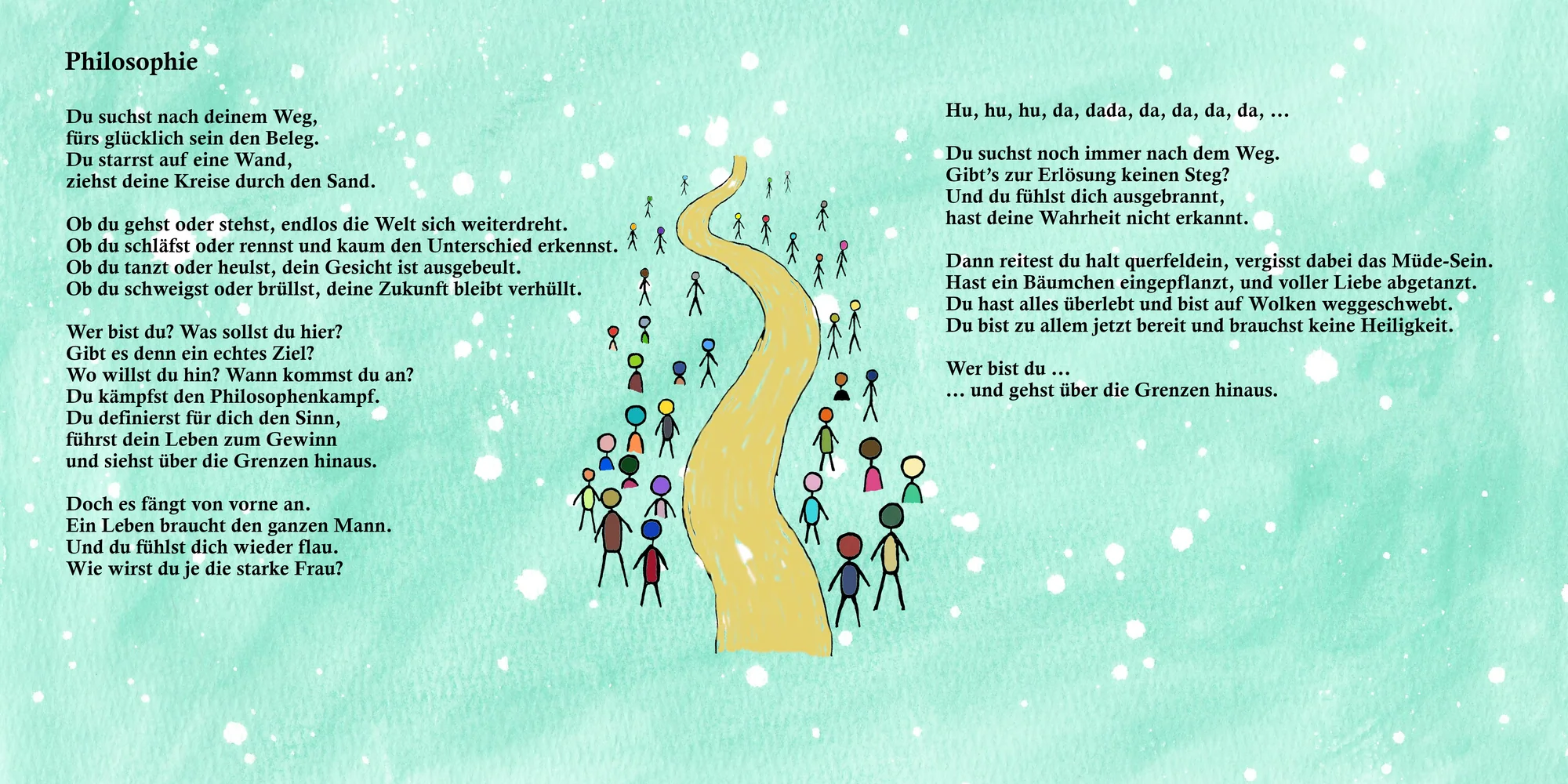 Booklet-Doppelseite zum Lied „Philosophie“ aus dem Album Kreise